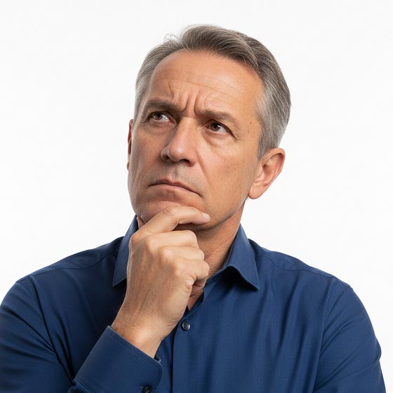 Mężczyzna zastanawiający się nad wyborem butów