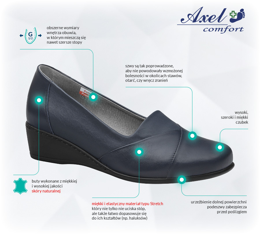 Buty AXEL Comfort 1611 Marine Zalety