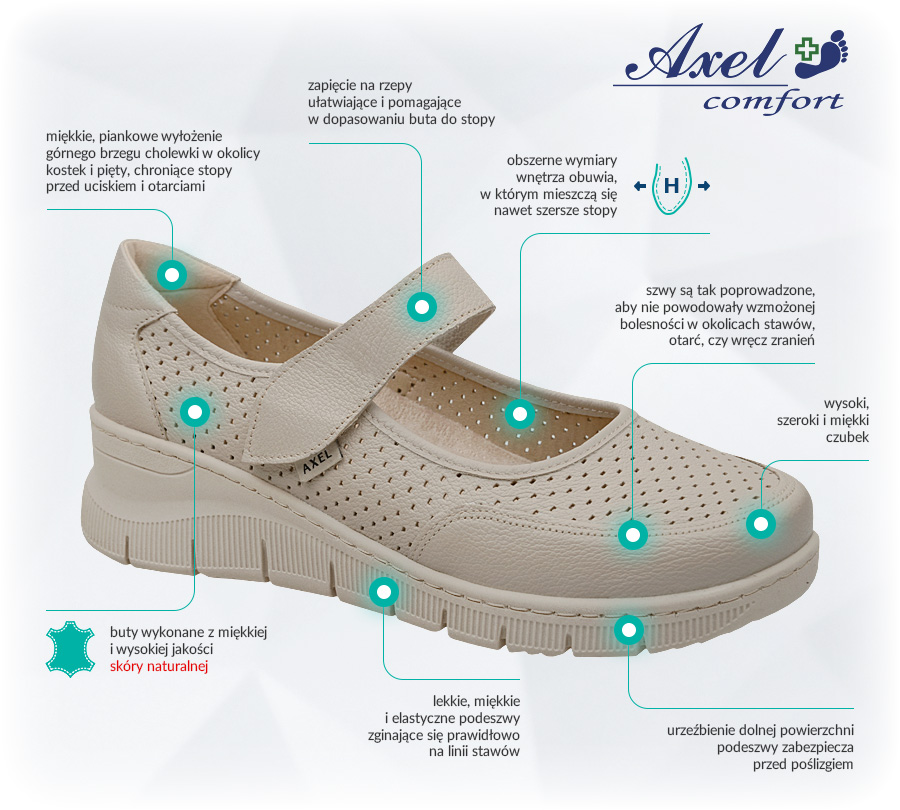 Buty AXEL Comfort 1940 H Beżowe Starfish Zalety Opinie