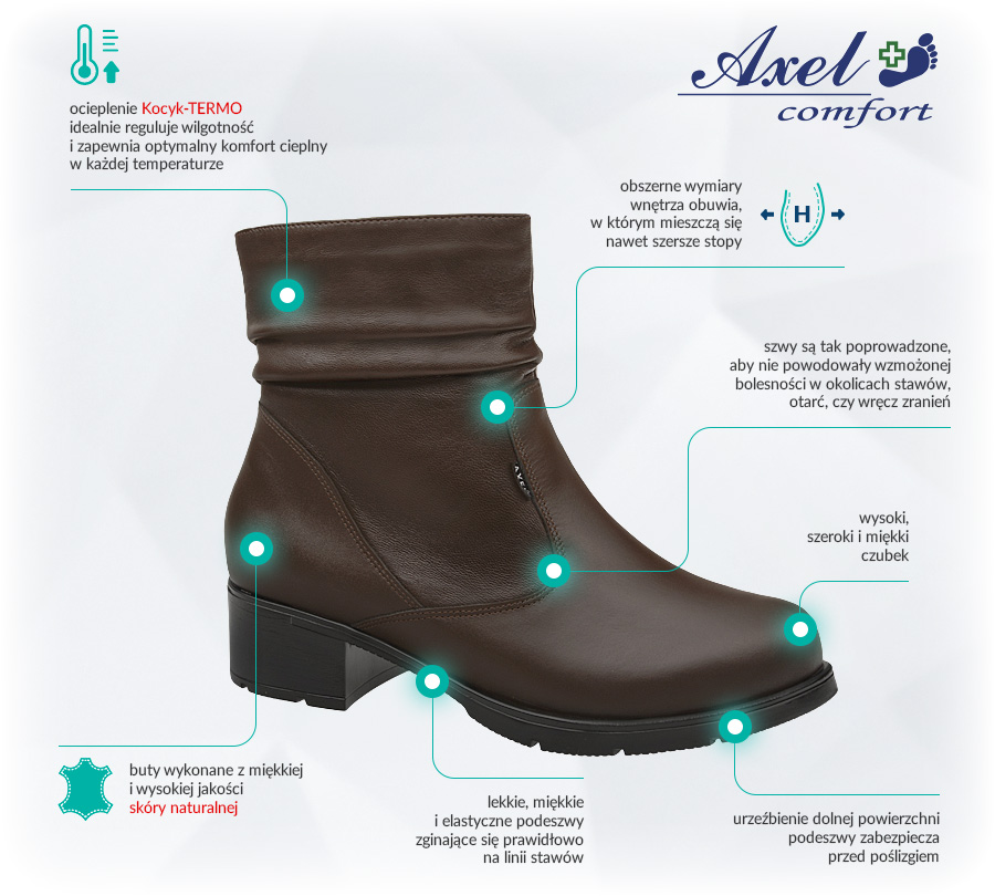 Buty AXEL Comfort 4287 Brązowe Opinie