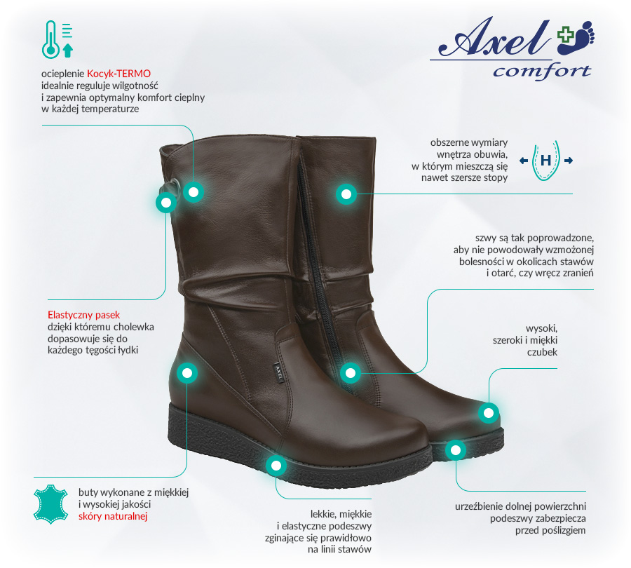 Buty AXEL Comfort 4400 Brązowe Opinie