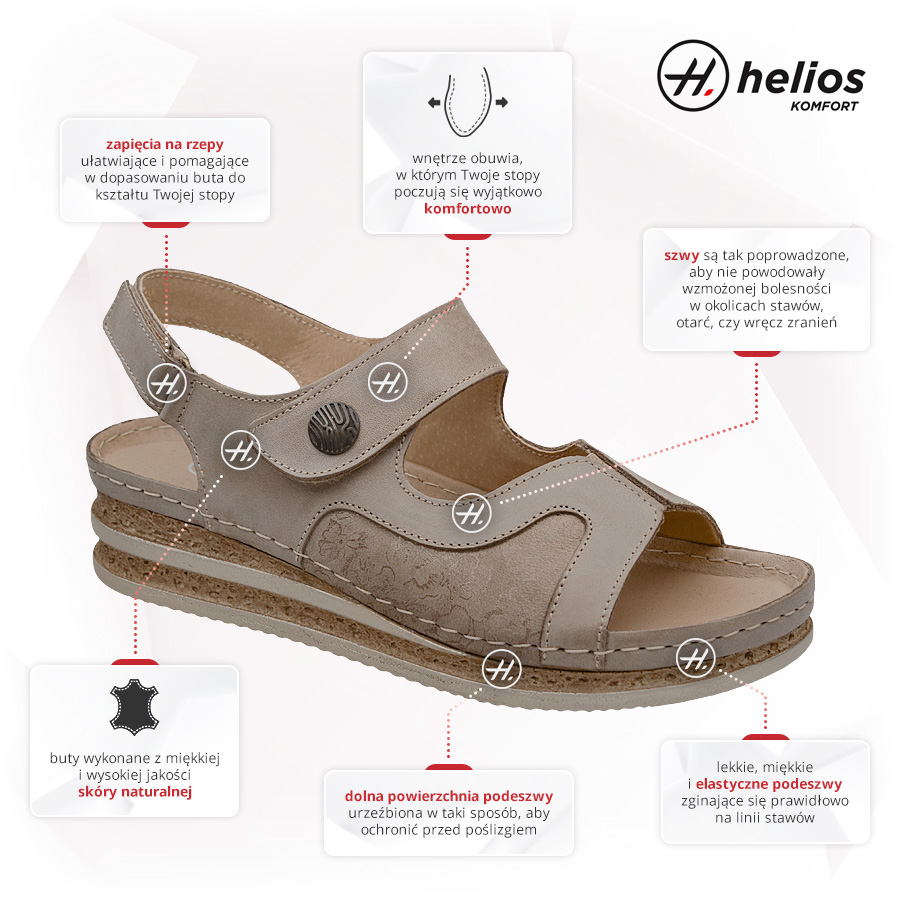 Buty HELIOS Komfort 120 02-026-Beżowe Zalety