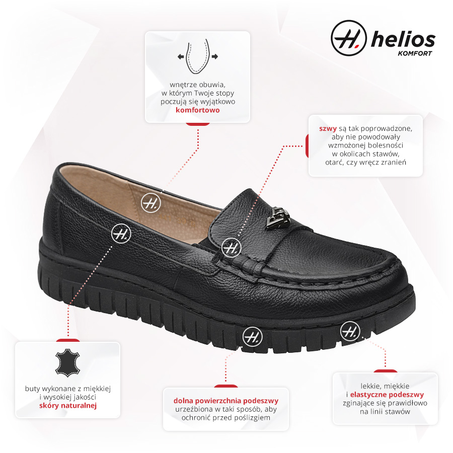 Buty HELIOS Komfort 441 0111-Czarny Zalety