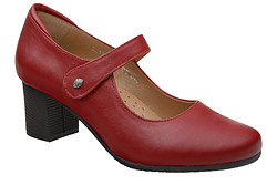 Czółenka AXEL Comfort 1762 Bordowe na rzepy