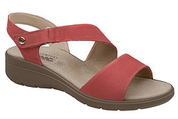 Włoskie Sandały IMAC 757360 H Czerwone na rzepy Extra Wide