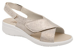 Włoskie Sandały IMAC 557390 H Platynowe na rzepy Extra Wide