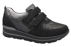 Półbuty WALDLAUFER 807301 310 M Sarah-Soft Czarne na rzepy
