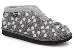 Bambosze MANITU 340009-91/25 Groszki Popielate Kapcie domowe Ciapy