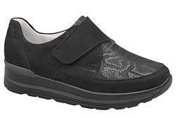 Półbuty WALDLAUFER 807302 200 M Sarah-Soft Czarne na rzepy