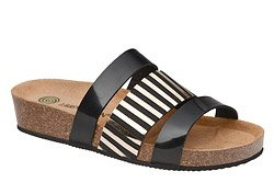 Klapki Dr Brinkmann 701201-1 Czarne Złote Lakier