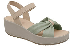 Włoskie Sandały IMAC 757600 H Szałwia Beż na Haluksy Extra Wide