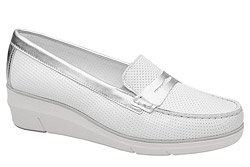 Włoskie Półbuty IMAC 706520 Białe na koturnie