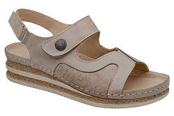 Sandały HELIOS Komfort 120 Beżowe na rzepy