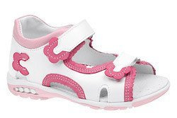 Sandałki na rzepy KORNECKI 4734 Białe Rózowe