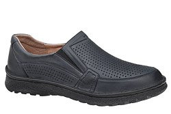 Półbuty Mokasyny ŁUKBUT 1465 K Granatowe XXL wsuwane