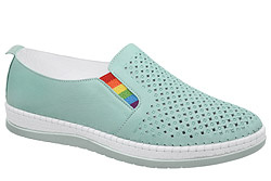 Komfortowe Półbuty Mokasyny LORETTA VITALE YN/30111 Miętowe Wsuwane