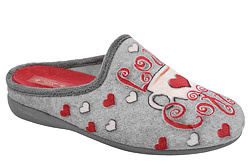 Kapcie SANITAL FLEX 7300-24 H Szare Love Coffee Pantofle domowe Ciapy