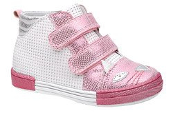 Trzewiki KORNECKI 6377 Różowe Białe nieocieplane na rzepy