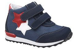 Trzewiki KORNECKI 6267 Granatowe nieocieplane na rzepy