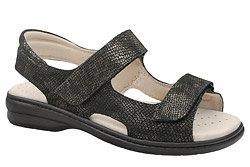 Sandały AXEL Comfort 2154 H Czarne Złote Pyton na Haluksy