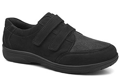 Półbuty WALDLAUFER 633K30 200 K Ken-Soft Stretch Czarne na rzepy