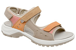 Włoskie Sandały IMAC 758921 H Beżowe Brązowe na rzepy Extra Wide