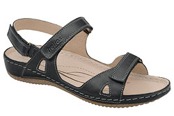 Sandały HELIOS Komfort 205 Czarne na rzepy