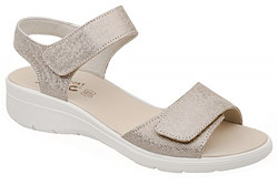 Włoskie Sandały IMAC 757370 H Szampańskie na rzepy Extra Wide