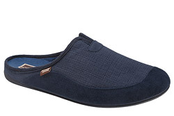 Kapcie MANITU 220257-5 H Granatowe Pantofle domowe Ciapy