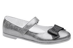 Balerinki na rzepy KORNECKI 6270 Grafitowe Srebrne