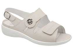 Sandały WALDLAUFER 684K01 204 K Kara Ortho Tritt Perłowe Ecru na rzepy