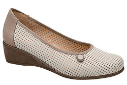 Półbuty na koturnie AXEL Comfort 1516 Kremowe