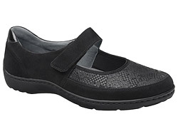 Półbuty WALDLAUFER 496H33 350 H Henni-Soft Czarne na Haluksy