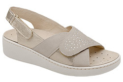 Włoskie Sandały IMAC 757270 H Beżowe Złote na Haluksy Extra Wide