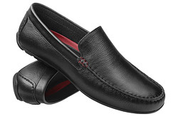 Mokasyny MANITU 630020-01 Czarne wsuwane